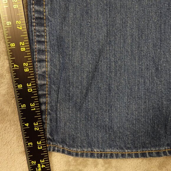 True Religion jeans straight leg men's 36 blue denim bling pockets - Picture 5 of 14